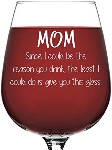 Funny Wine Glass for Mom – Mother's Day Gift from Kids