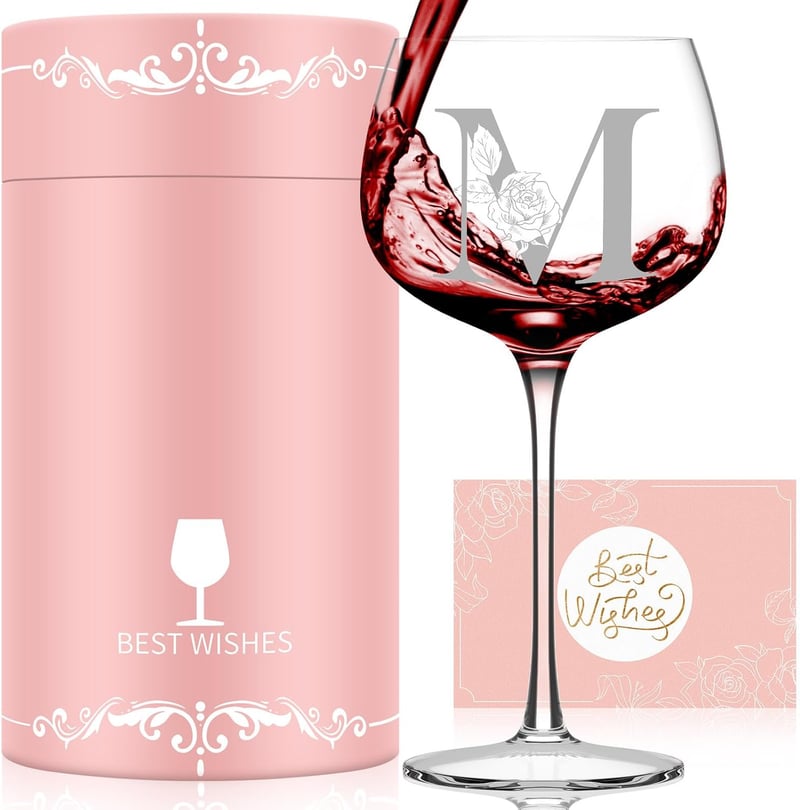Monogrammed Wine Glass - Personalized Gift for Women