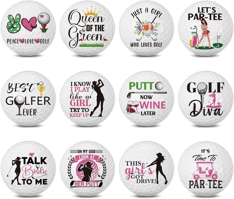 Retirement Golf Balls Gift Set for Him & Her - 12 Funny Designs