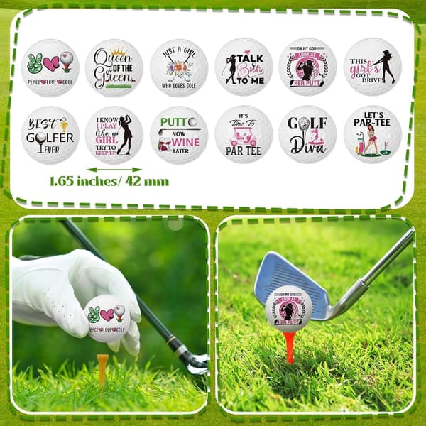 Retirement Golf Balls Gift Set for Him & Her - 12 Funny Designs