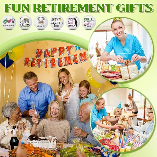 Retirement Golf Balls Gift Set for Him & Her - 12 Funny Designs