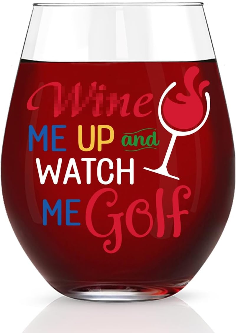 Golf Lover Stemless Wine Glass - Funny Gift for Mom