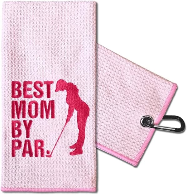 Funny Golf Towel for Mom - Embroidered Pink Golf Gift