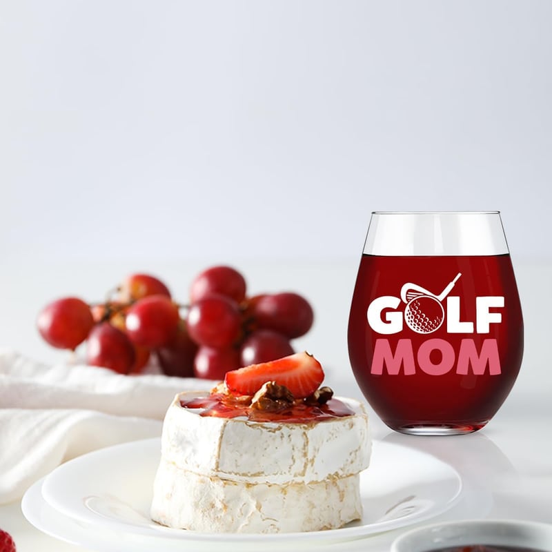 Funny Golf Stemless Wine Glass for Mom - Great Birthday Gift