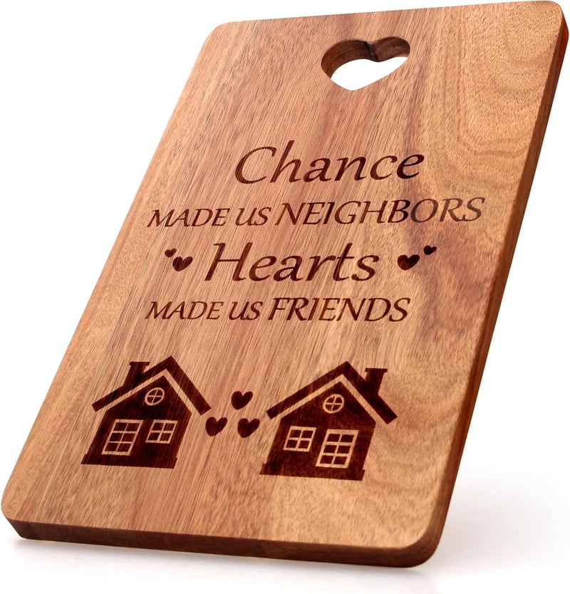 Wood Cutting Board for Neighbors - Christmas Gift for Women