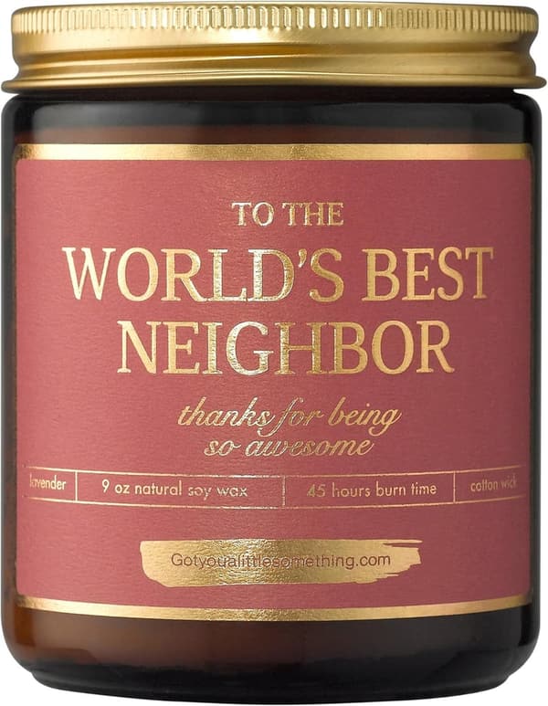 Best Neighbor Candle - Lavender Soy, Housewarming Gift for Women