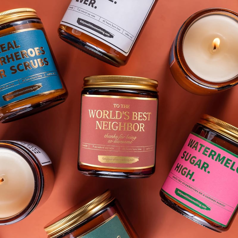 Best Neighbor Candle - Lavender Soy, Housewarming Gift for Women
