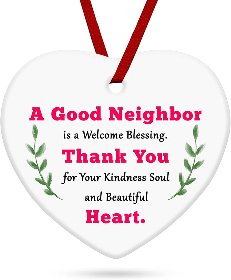 Thank You Neighbor Christmas Ornament Gift for Women