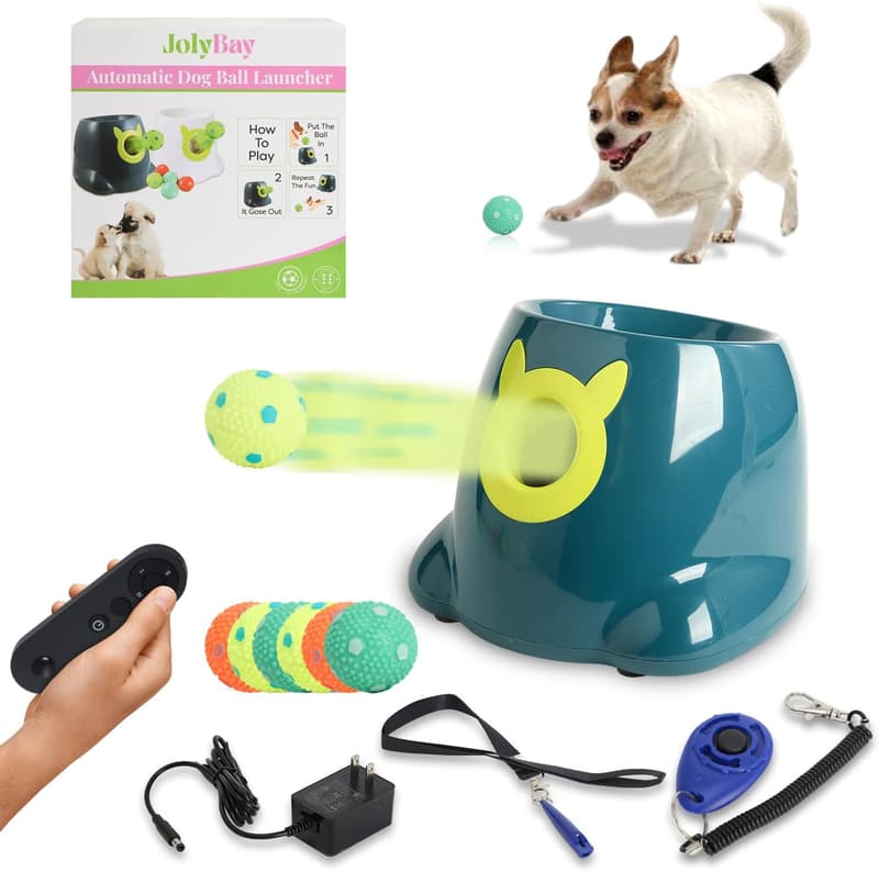 Interactive Dog Ball Launcher with Remote Control & 6 Latex Balls