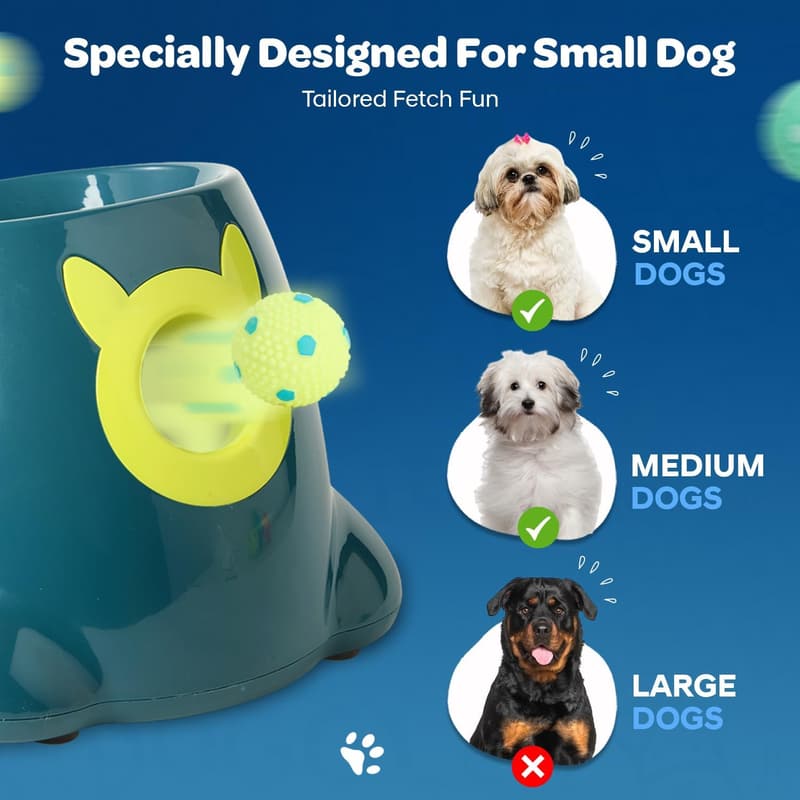 Interactive Dog Ball Launcher with Remote Control & 6 Latex Balls