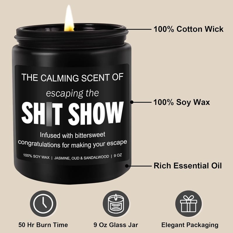 Going Away Candle - Sarcastic Farewell Gift for Coworkers