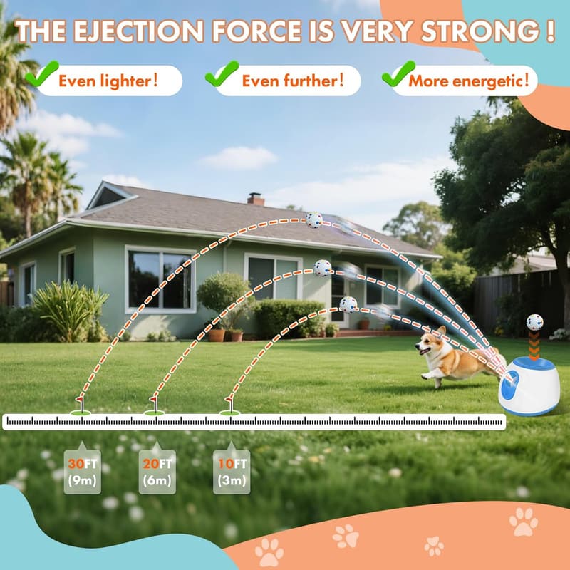 Automatic Dog Ball Launcher - 2025 Upgraded Thrower with 3 Distances