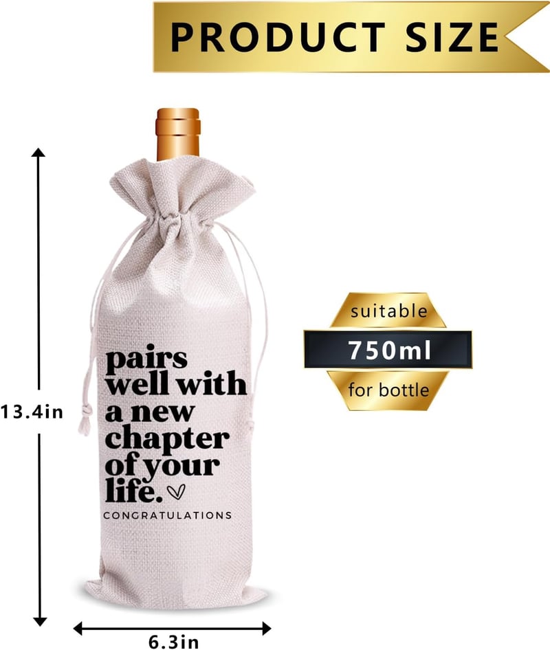 New Job Wine Gift Bag for Coworkers and Friends