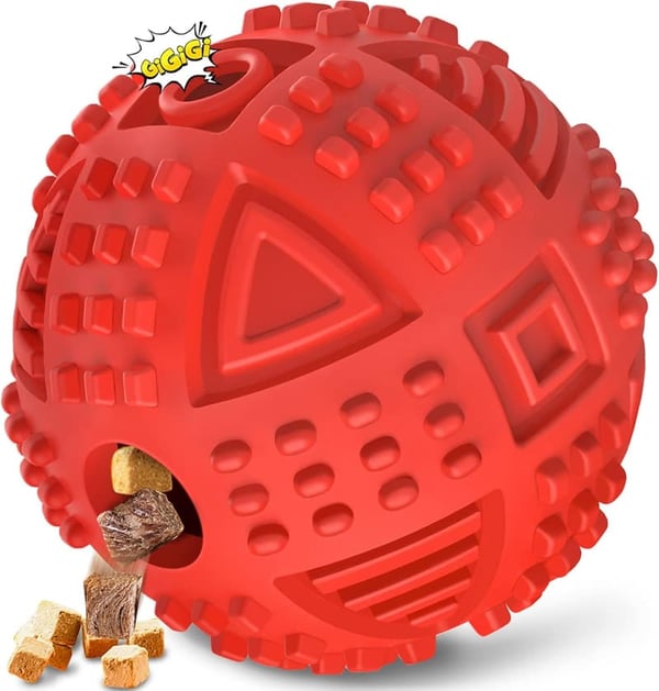Nearly Indestructible Treat Dispensing Dog Ball for Large Breeds