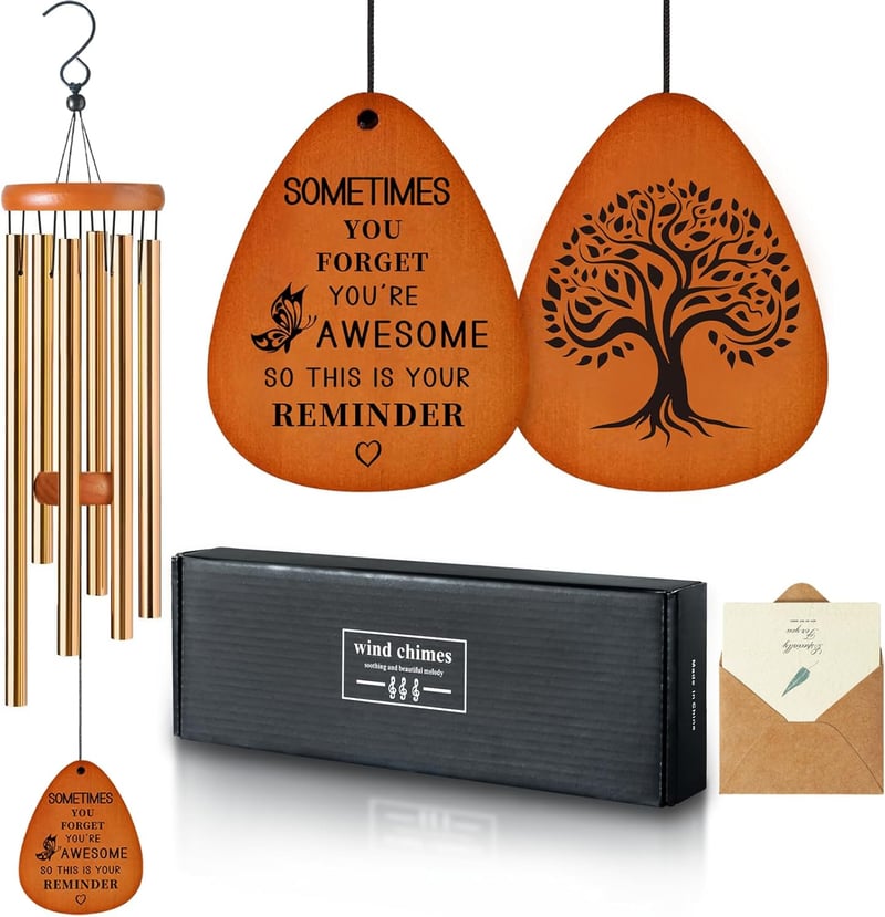 Friendship Wind Chime Gift Set for Moving Away or Birthdays