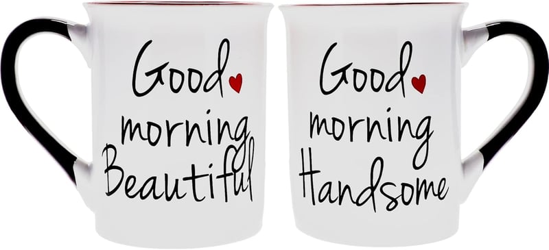 Valentine's Day Couples Coffee Mugs Set, 16oz 