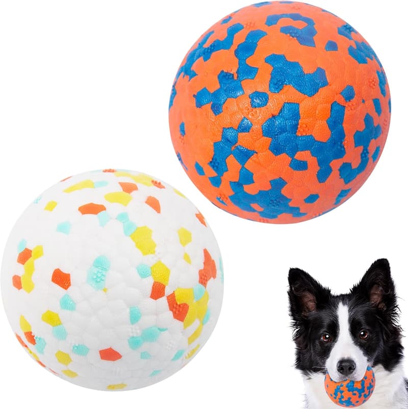 Indestructible Dog Tennis Balls - 2 Pack for Aggressive Chewers
