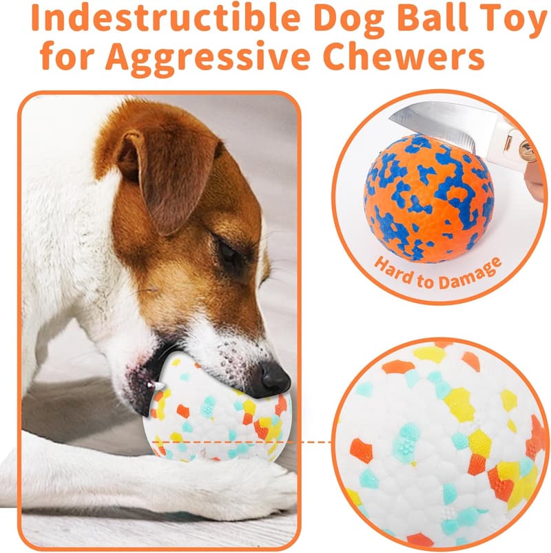 Indestructible Dog Tennis Balls - 2 Pack for Aggressive Chewers