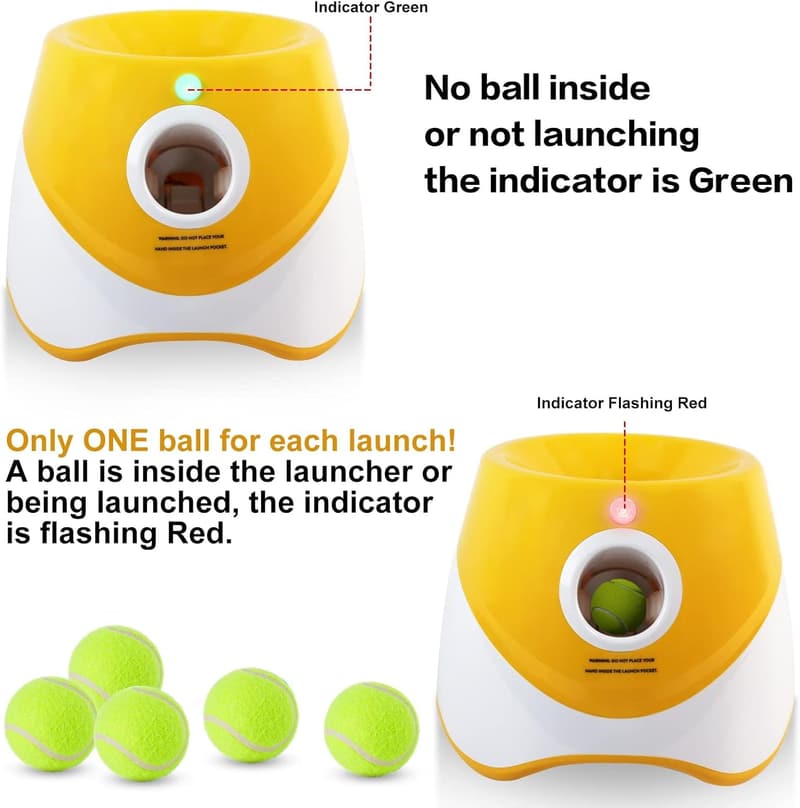 Interactive Automatic Dog Ball Launcher with 15 Mini Tennis Balls