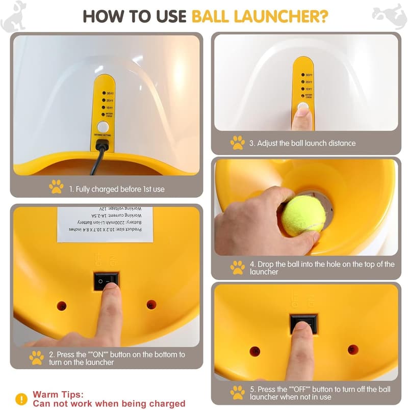 Interactive Automatic Dog Ball Launcher with 15 Mini Tennis Balls