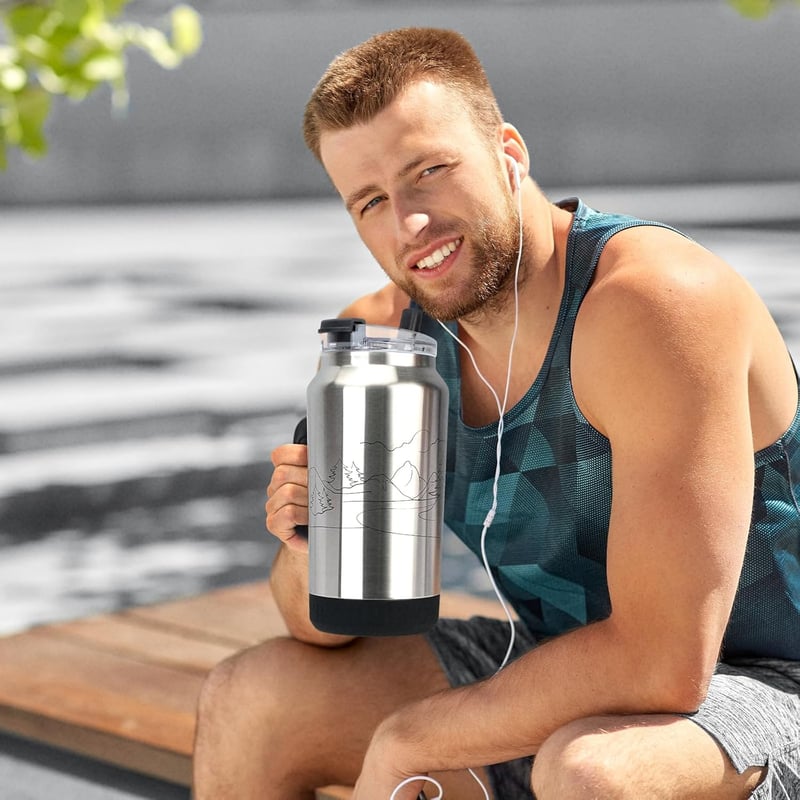 Insulated Stainless Steel 64 oz Tumbler with Straw - Travel Mug