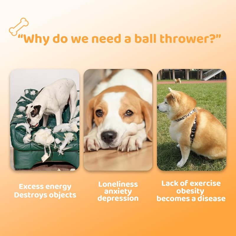 Automatic Dog Ball Launcher with 9 Tennis Balls - 10-30ft Distance