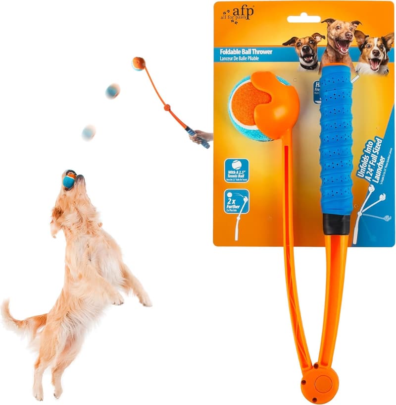 Interactive Foldable Dog Ball Launcher with Medium Ball