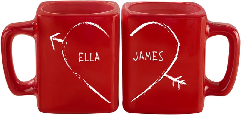 Valentine's Day Personalized Ceramic Mug Set for Couples