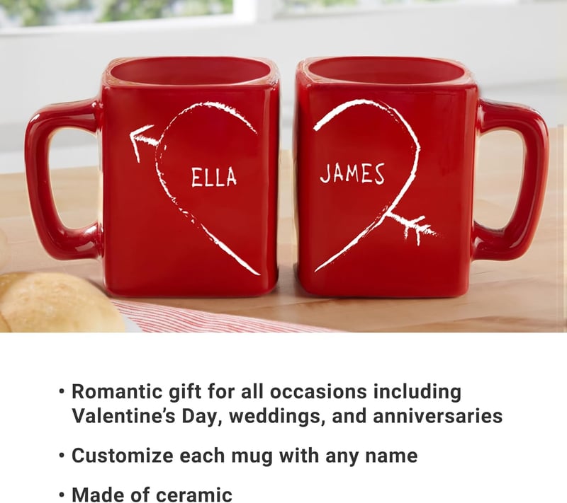 Valentine's Day Personalized Ceramic Mug Set for Couples