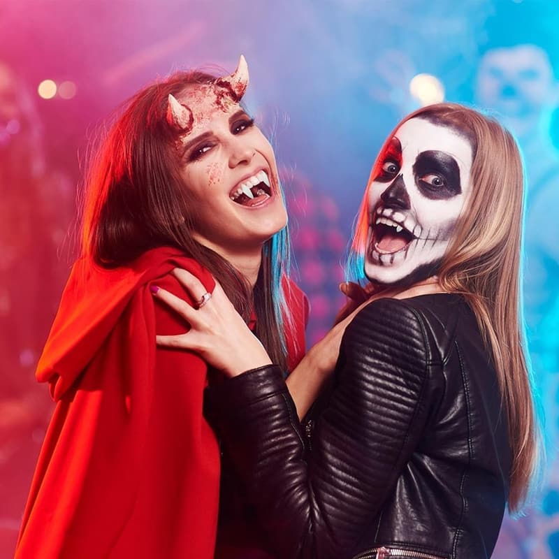 Halloween Vampire Fangs - 8 Pairs with Adhesive and Sizes