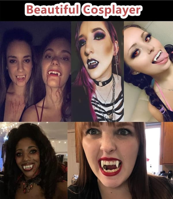 Halloween Vampire Fangs with Adhesive - Cosplay Party Props