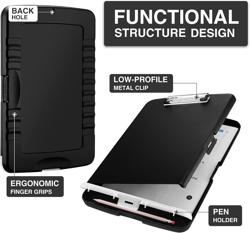High-Capacity Nursing Clipboard with Storage and Pen Holder