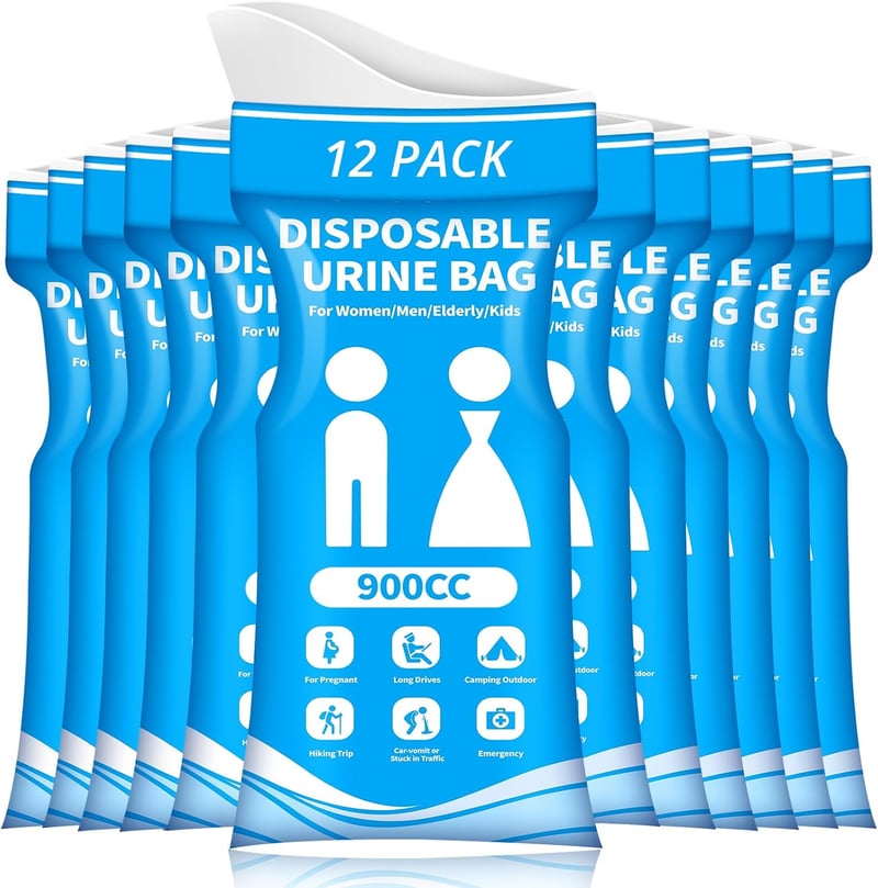Portable Disposable Urine Bag - 900ML, Ideal for Travel & Emergencies