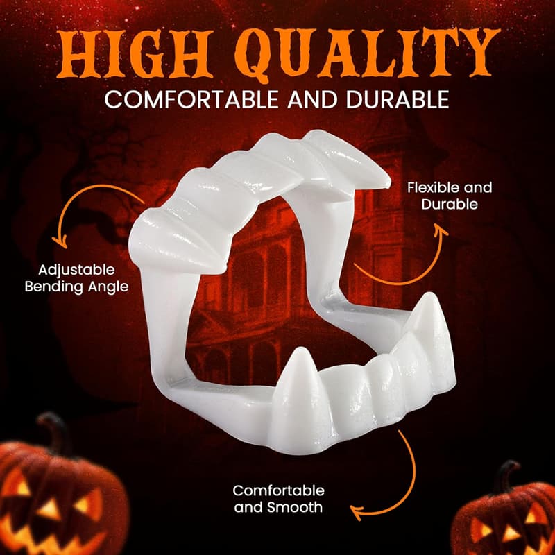 Kids' Halloween Vampire Teeth, 12 Pack Costume Fangs