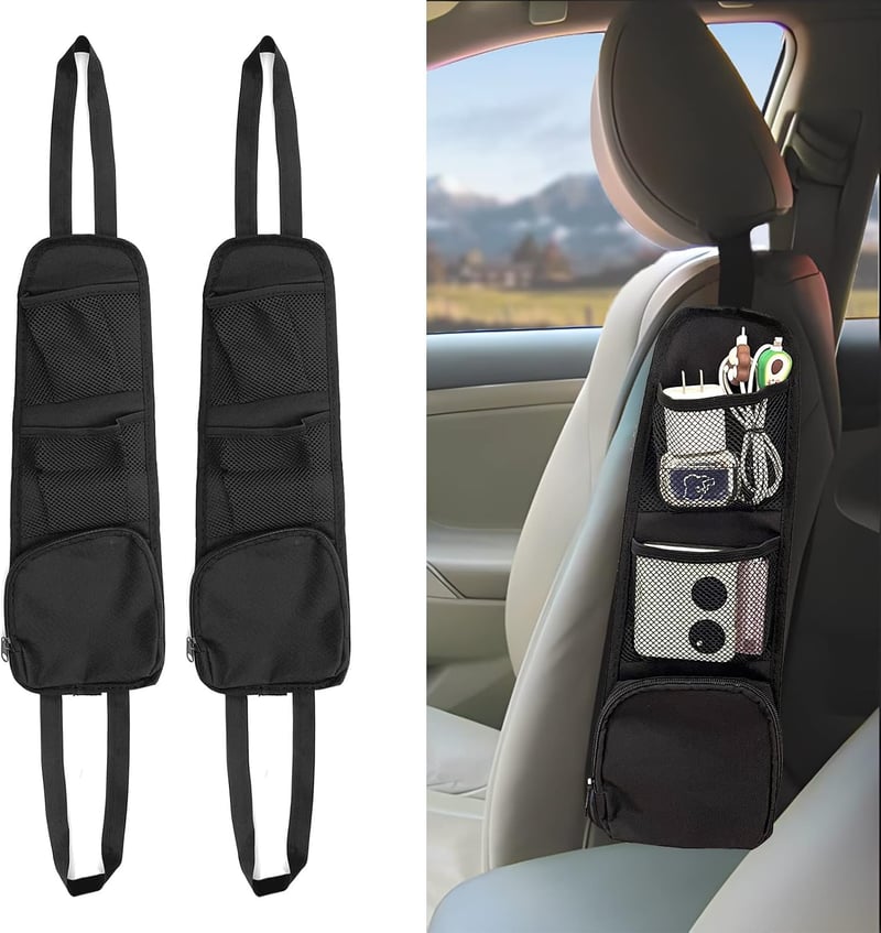 Car Seat Organizer - 2PCS Multi-Pocket Mesh Side Bags