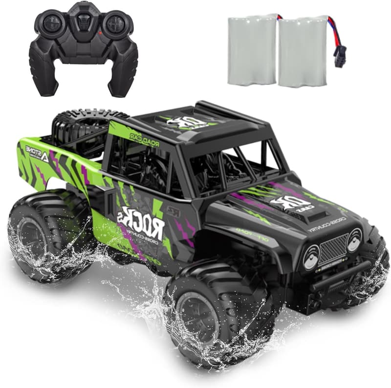 Amphibious 4WD Remote Control Car for Boys 4-12 - Green