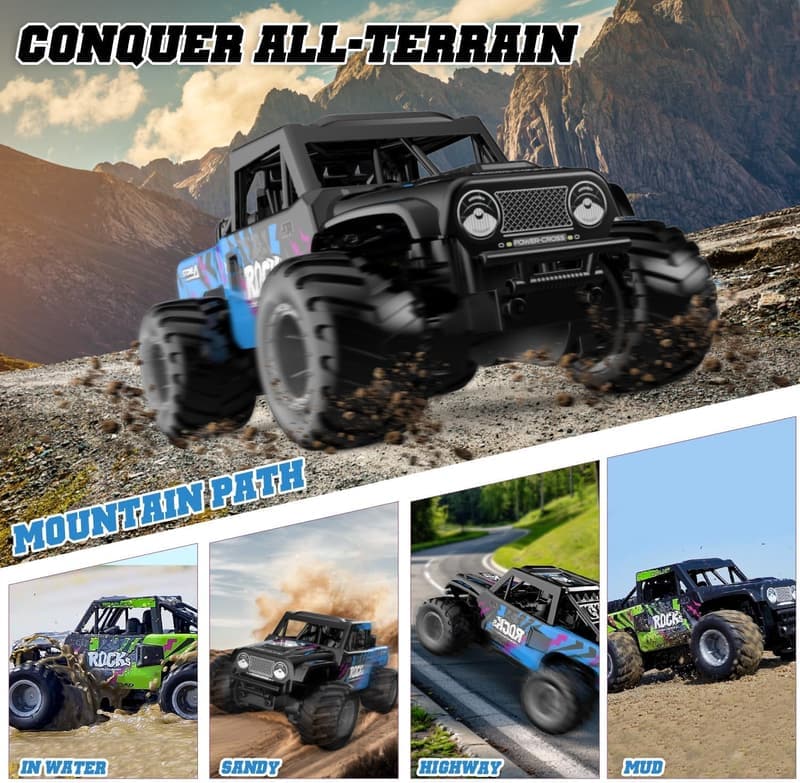 Amphibious 4WD Remote Control Car for Boys 4-12 - Green