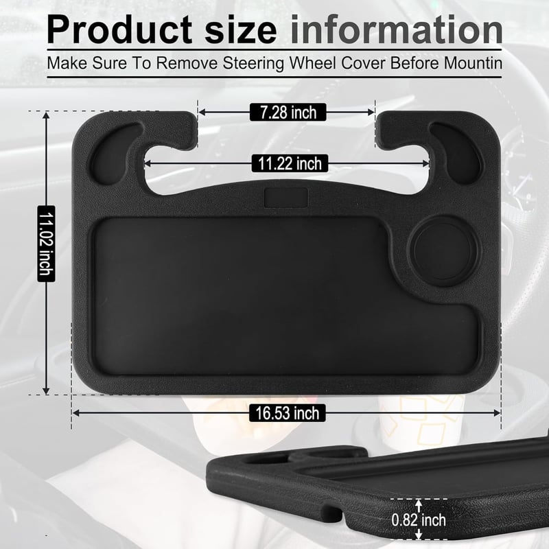 Multipurpose Car Steering Wheel Desk for Travel and Eating