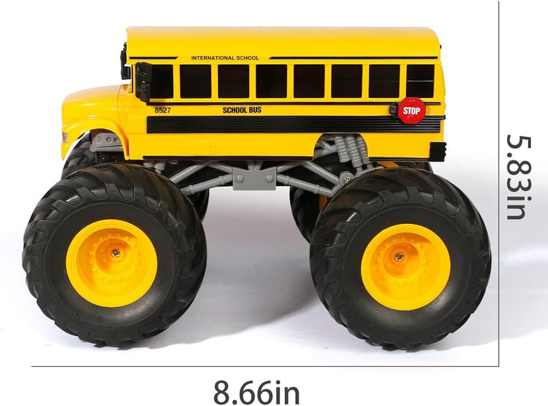 Remote Control School Bus Monster Truck Toy - 1/18 Offroad Stunt Vehicle