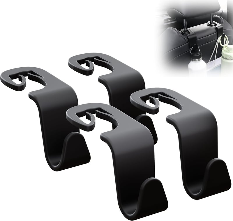 Car Organization Accessories: 4-Pack Headrest Purse Holders