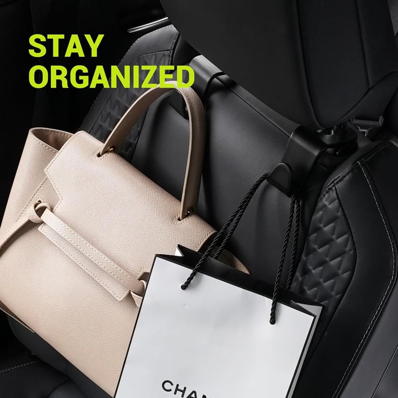 Car Organization Accessories: 4-Pack Headrest Purse Holders