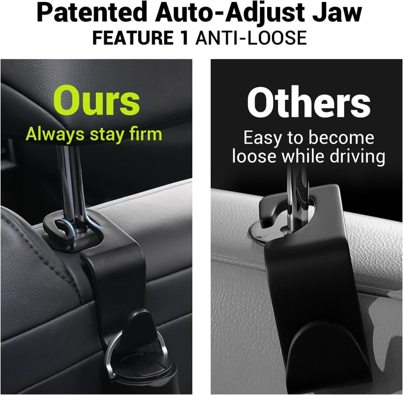 Car Organization Accessories: 4-Pack Headrest Purse Holders