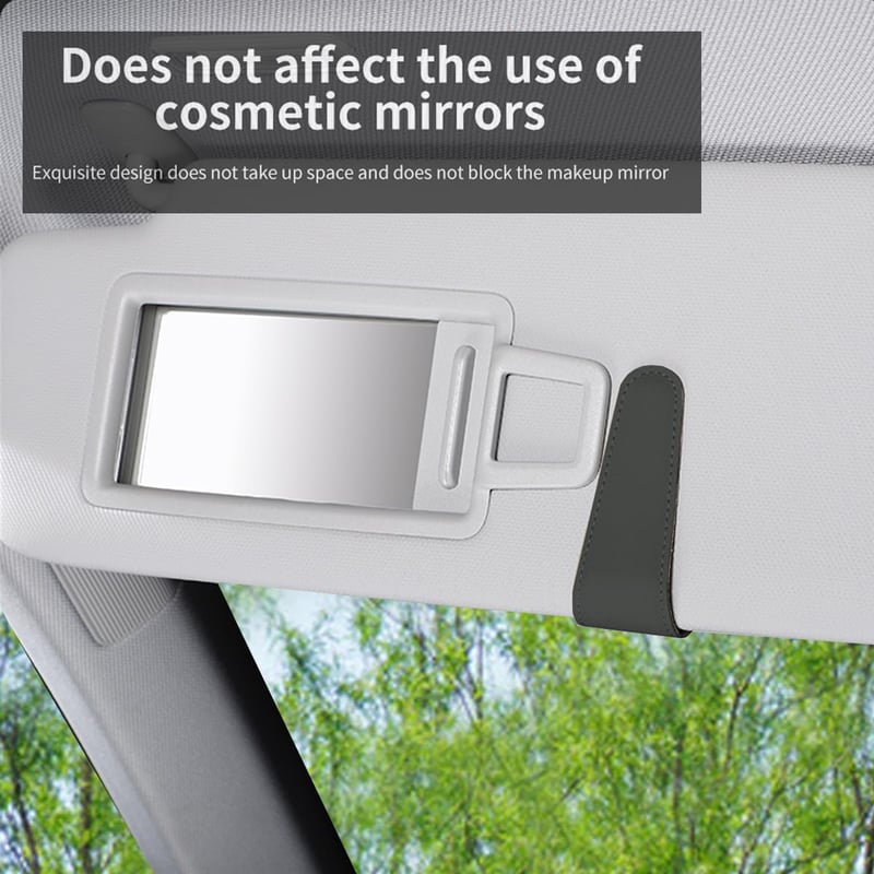 Universal Magnetic Leather Sunglass Clip for Car Visor (Black)