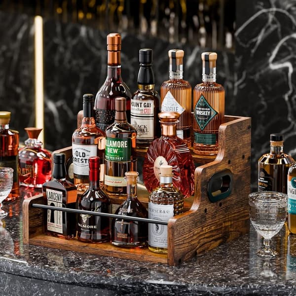 Retro 3-Step Liquor Bottle Display Rack for Mini Bar