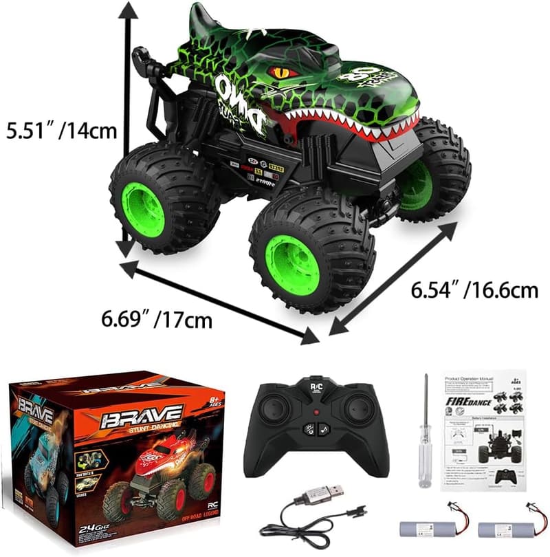 All-Terrain Dinosaur Monster Truck RC Car for Kids 3+