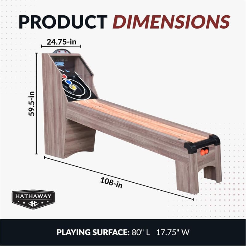 Arcade Ball Roll and Score Table with LED Scorer, 9-ft