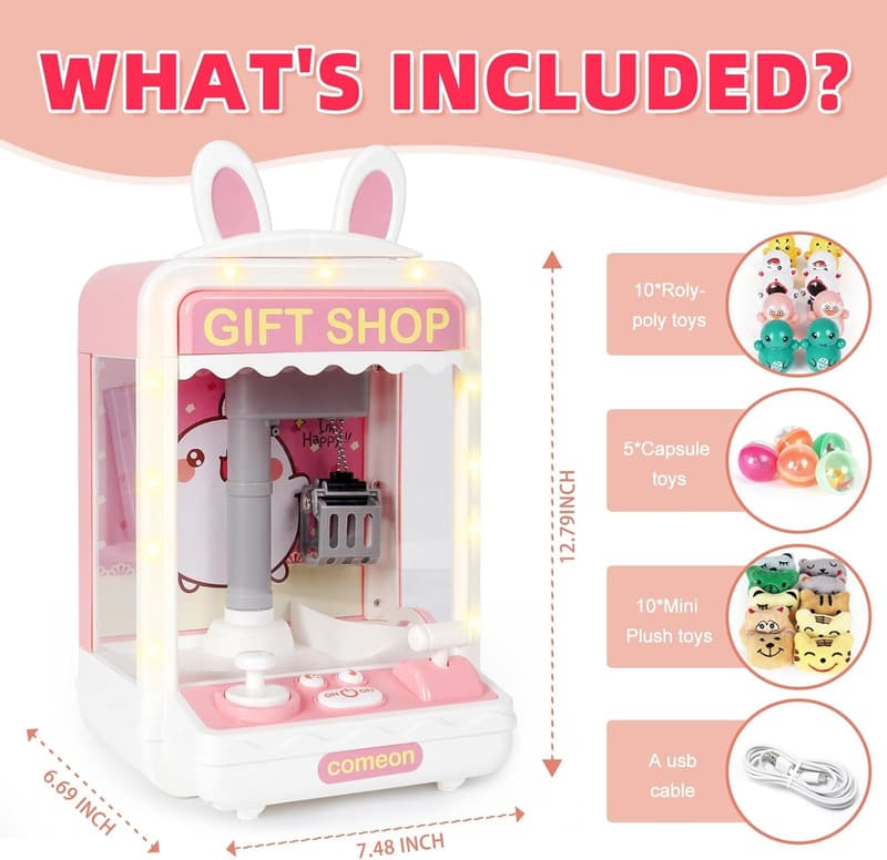 Mini Claw Machine for Kids with Lights and Sound