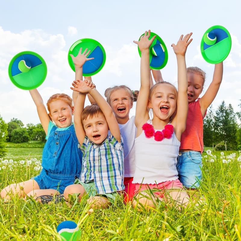 Outdoor Toss and Catch Ball Set - 4 Pack for Kids and Adults
