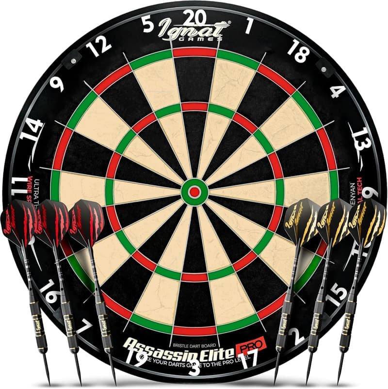 Professional Dartboard Set with Accessories & 6 Premium Darts