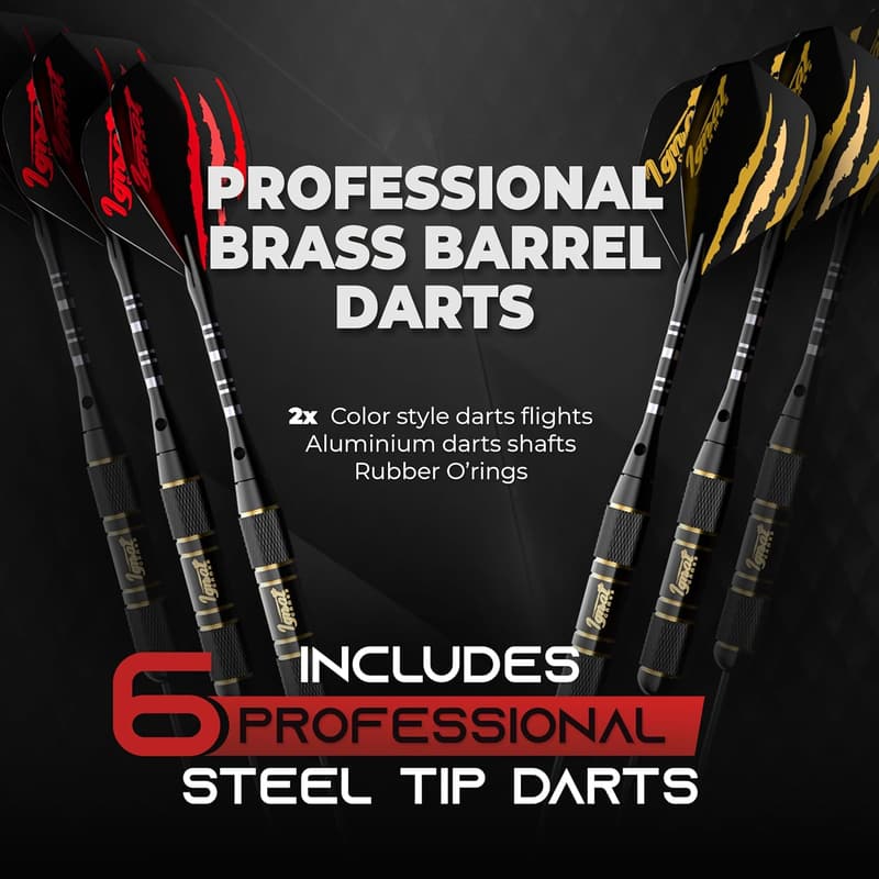 Professional Dartboard Set with Accessories & 6 Premium Darts